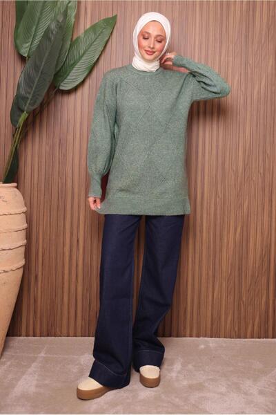 TRENDTESETTÜR Women's Green (Mint) Knit Tunic t 6207