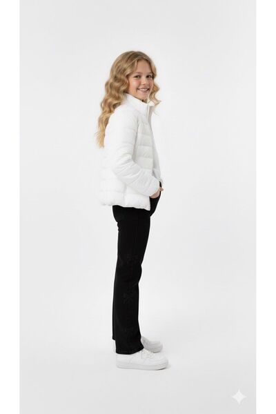 ELONİ KIZ ÇOCUK YANLARI PAPYON DESENLİ KOT PANTALON