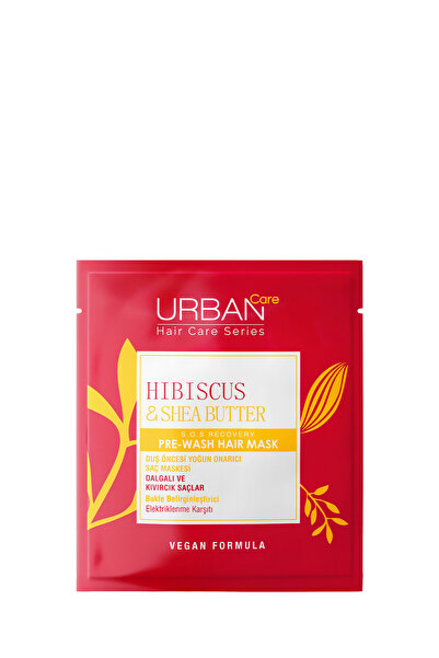 Urban Care Hibiscus & Shea Butter Kıvırcık ve Dalgalı Saçlara Özel Duş Öncesi Saç Bakım Maskesi-vegan-50ml