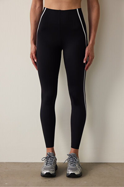 Penti Siyah Contrast Bonding Yüksek Bel Spor Tayt
