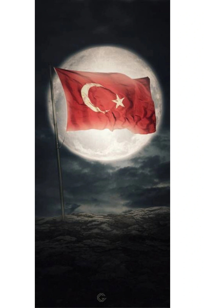 aydın garage Türk Bayrağı Kapı Direk Kaplama Folyosu BASKILI STİCKER Sağ-Sol ...