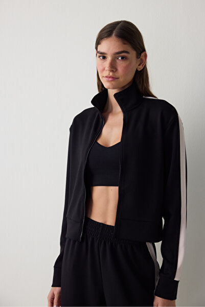 Penti Siyah Silky Feel Dik Yaka Spor Ceket