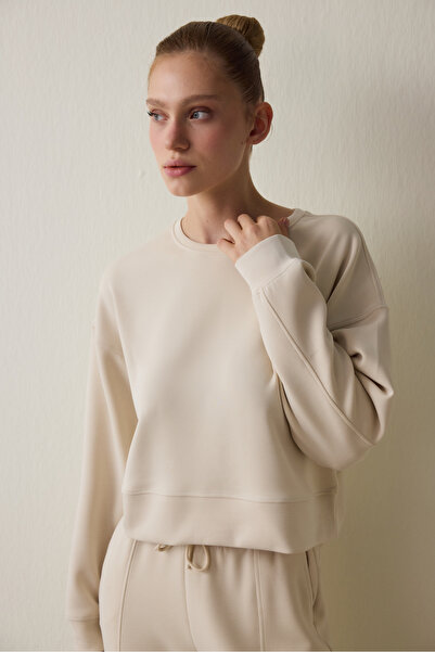 Penti Silky Feel Brushed Bej Sweatshirt