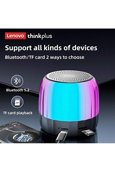 Yailla Lenovo K3 Plus BT 5.2 Wireless Portable Mini Outdoor Bluetooth Speaker with Mic - Black