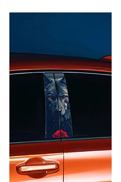 Genel Markalar Araç Kapı Direk Kaplama Folyosu Kurt Desenli (SAĞ SOL TAKIM) (...