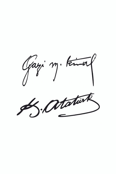 Genel Markalar Gazi M.kemal Imza Sticker, Atatürk Imza Sticker, Ikili Imza, 15x6 Cm, Oto Sticker, Arma,