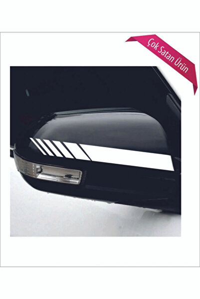 Genel Markalar Oto Ayna Şerit özel yeni sticker Beyaz 2 Li 20*2,5 Cm