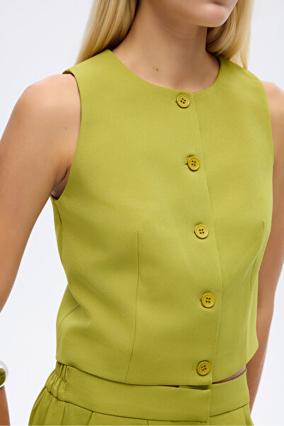 Quzu Жилет з кнопками Olive