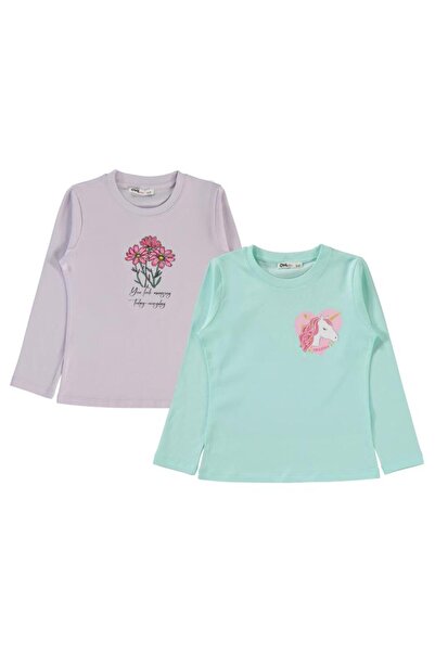 Civil Girls Unicorn Baskılı 2'li 5-13 Yaş Sweatshirt - Standart 7-8 Yaş