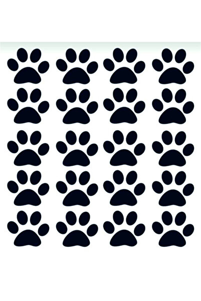Genel Markalar Araba sticker kedi pati 20 adet pati siyah 5 cm