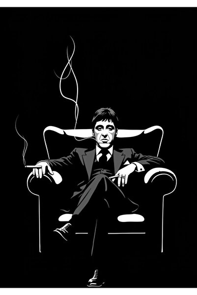 aydın garage Tony Montana Kapı Direk Kaplama Folyosu BASKILI STİCKER Sağ-Sol ...