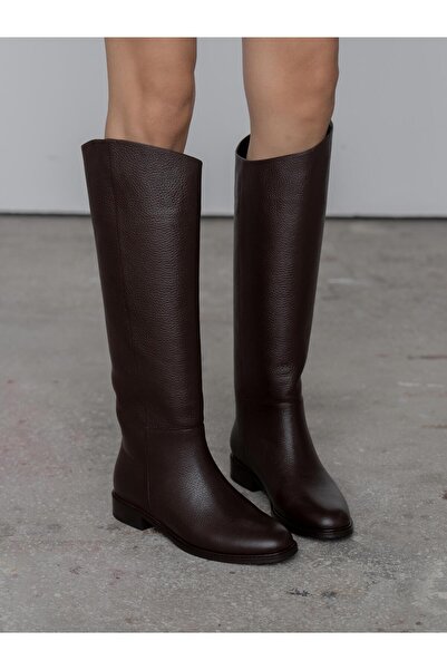 ECENİN BUTİĞİ Adore Kahve Deri Hakiki Deri Kadın Çizme