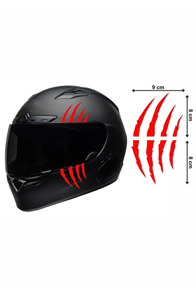 aydın garage Motorsiklet Kask Pençe KIRMIZI Sticker 9x16 cm