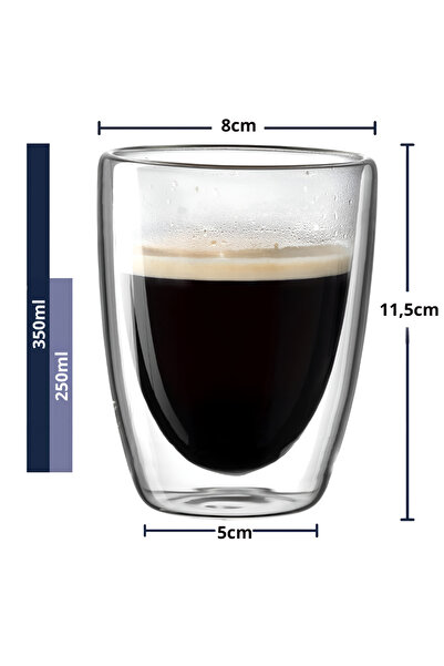 Köken double-walled thermos mug, 350ml, borosilicate glass Cup, transparent, modern design