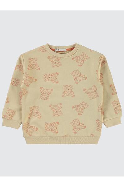 Civil Boys Teddy Bear Printed 2-5 Years Old Sweatshirt - Beige 3-4 Years Old