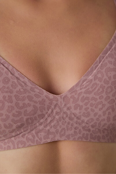 Penti Kirli Pembe Tatto Effect Dikişsiz Balensiz Fitilli Üçgen Sütyen