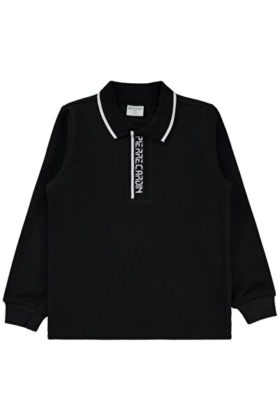 Pierre Cardin Yakası Baskılı 10-12 Yaş Sweatshirt - Siyah12-13 Yaş