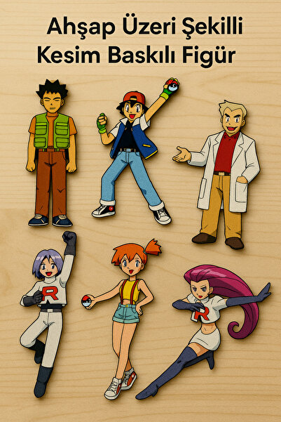 taso8090 POKEMON ÖZEL KESİM 6 KİŞİDEN OLUŞAN ÖZEL KAREKTERLER SERİSİ