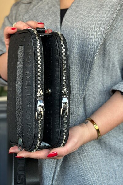 Just Polo حقيبة كتف نسائية أصلية من جست بولو، متوسطة الحجم، مكونة من 5 أقسام، مناسبة للاستخدام اليومي، مقاس 25*17 سم