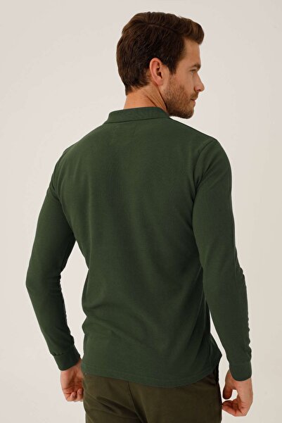 İgs Чоловічий хакі поло з коміром на ґудзиках