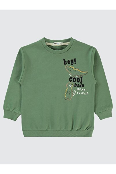 Civil Boys Timsah Baskılı 2-5 Yaş Sweatshirt - Yeşil4-5 Yaş