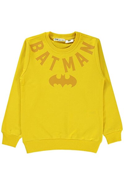 Batman Baskılı 6-9 Yaş Sweatshirt - Sarı 7-8 Yaş
