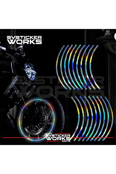 ARONA Motosiklet Tam Jant Dış Kaplama Sticker Etiketi Yapışkanlı Folyo Şık Görünüm 4LÜ