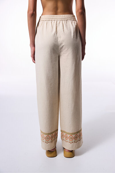 Penti Beige Boho Linen Trousers