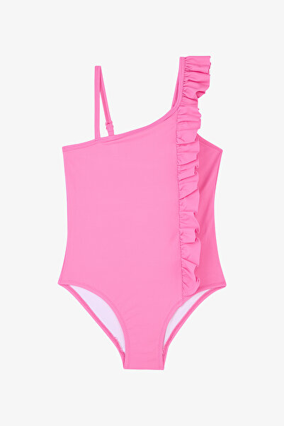 Penti Pembe Kız Çocuk Bow Tie Fırfırlı Straplez Mayo