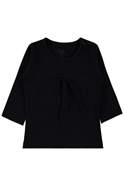 Civil Baby Μπλούζα για κορίτσια 6-18 μηνών με ένθετο μπροστινό μέρος - Μαύρο ...