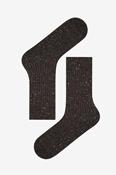 Penti Erkek Ribbed Kahverengi Soket Çorap