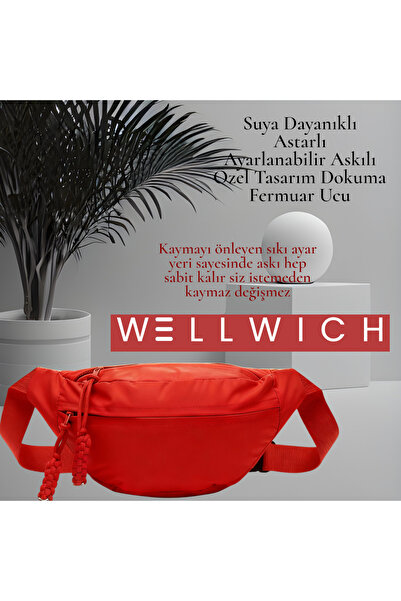 wellwich Kırmızı Çapraz Çanta Bel Çantası Spor Çantası Ultra Hafif Oxford Kum...