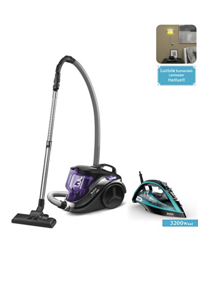 TEFAL 3200w Tefal Ütü ve Compact Toz Torbasız Elektrikli Süpürge Lambader Hediye