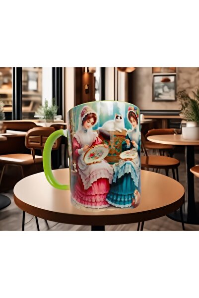 Mugs and love Nakış vintage tasarım kaliteli porselen kupa