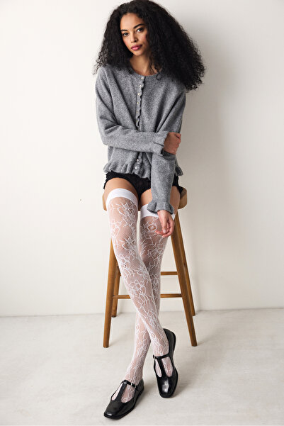 Penti Fiorella Fishnet White Garter