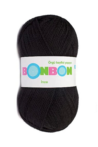 NAKO Bonbon Ince Siyah 98206 El Örgü Ipliği 100gr