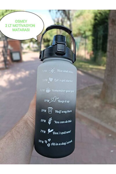 Andofis Tritan Suluk Ve Matara Motivasyonel Suluk Pipetli Stickerli 2000 Ml A...