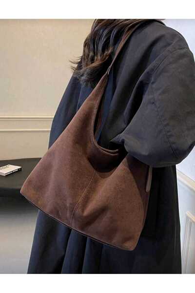 HAPBUY Luna Zippered Women's Suede Shoulder Bag Soft Exterior Textured Quality Craftsmanship Suede Bag