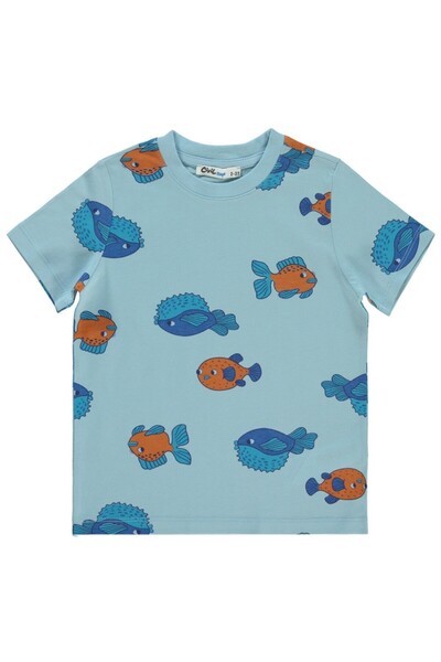 Civil Boys Colorful Fishes Printed 2-5 Years Old T-Shirt - Blue 4-5 Years Old
