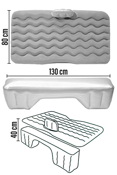 Blooma Araç Içi Şişme Yatak Çakmaklık Pompalı 130x80x40 cm Siyah