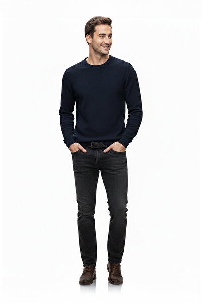 Pulltonic Erkek Bisiklet Yaka Yumuşak Kazak | %70 Kaşmir