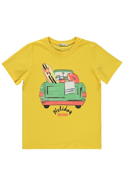 Civil Boys Tricou cu imprimeu Holiday Pickup Truck pentru 10-13 ani - Galben ...