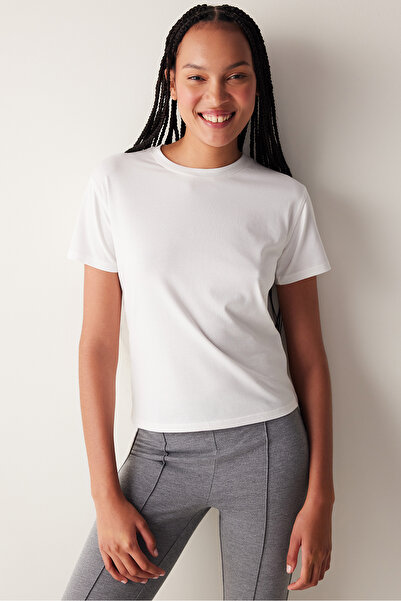 Penti White Crew Neck Basic Slim Fit T-Shirt