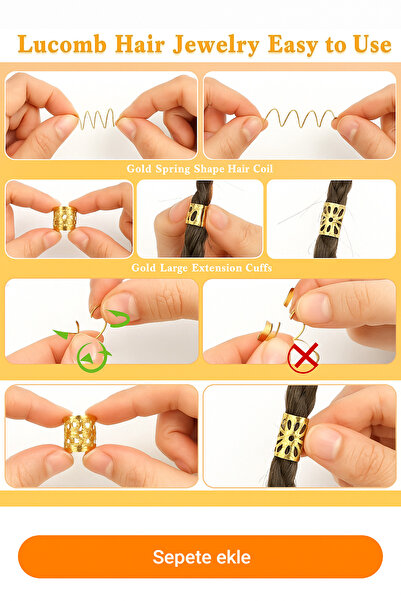 ZEYM COLLECTION Gold & Silver Color Braided Hair Jewelry – Set of 20 Mixed Hair Beads