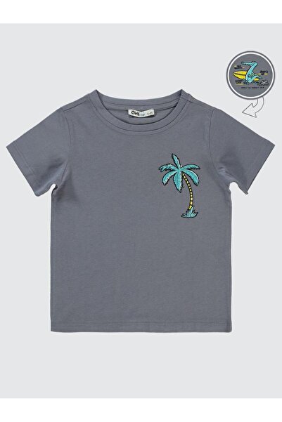 Civil Boys Palmiye Printed 2-5 Years Old T-Shirt - Gray 5-6 Years Old
