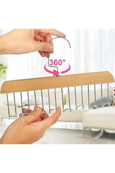 Hausgarten Multifunctional Wooden 8 Hooks Bra Scarf Tie Belt Bag Hanger