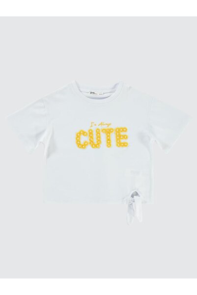 Civil Girls Cute Daisy Embroidered T-Shirt for Ages 6-9 - White 9-10 Years Old