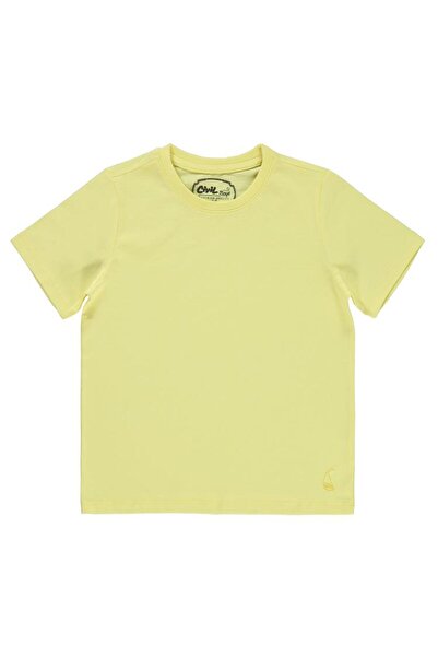 Civil Boys Tricou brodat cu yachting pentru 6-9 ani - Galben 8-9 ani