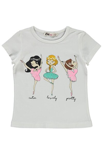 Civil Girls Kız Çocuk Tişört 2-5 Yaş Ekru