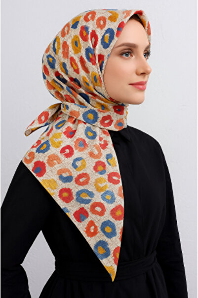 Vissona Μεταξωτό μαντήλι Tivil 52011 - 0013 - 0047 Πορτοκαλί Λεοπάρ Μοτίβο
